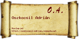 Oszkocsil Adrián névjegykártya