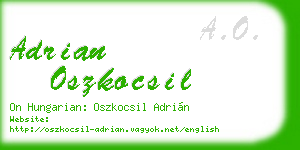 adrian oszkocsil business card